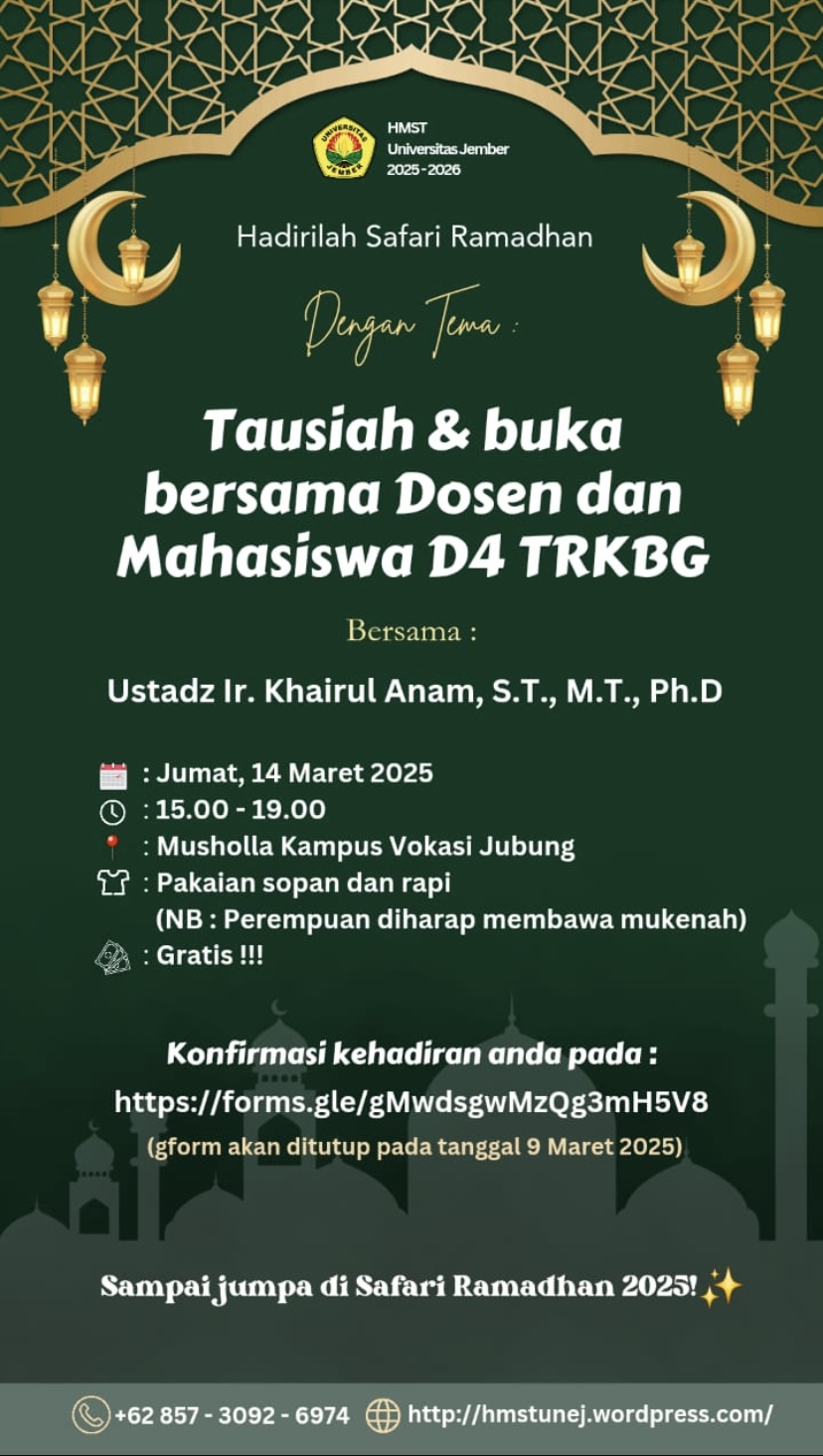Event Perdana Himpunan Mahasiswa Sipil Terapan Universitas Jember Sukses Terselanggara di tengah bulan suci Ramadhan 1446H!